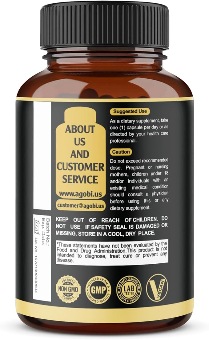 agobi 9in1 Brain Support Supplement - Blended with Ashwagandha, Panax Ginseng, Gotu Kola, Ginkgo Biloba, Black Pepper & More - Accuracy, Focus, Memory & Energy Booster - 150 Capsules for 5 Months