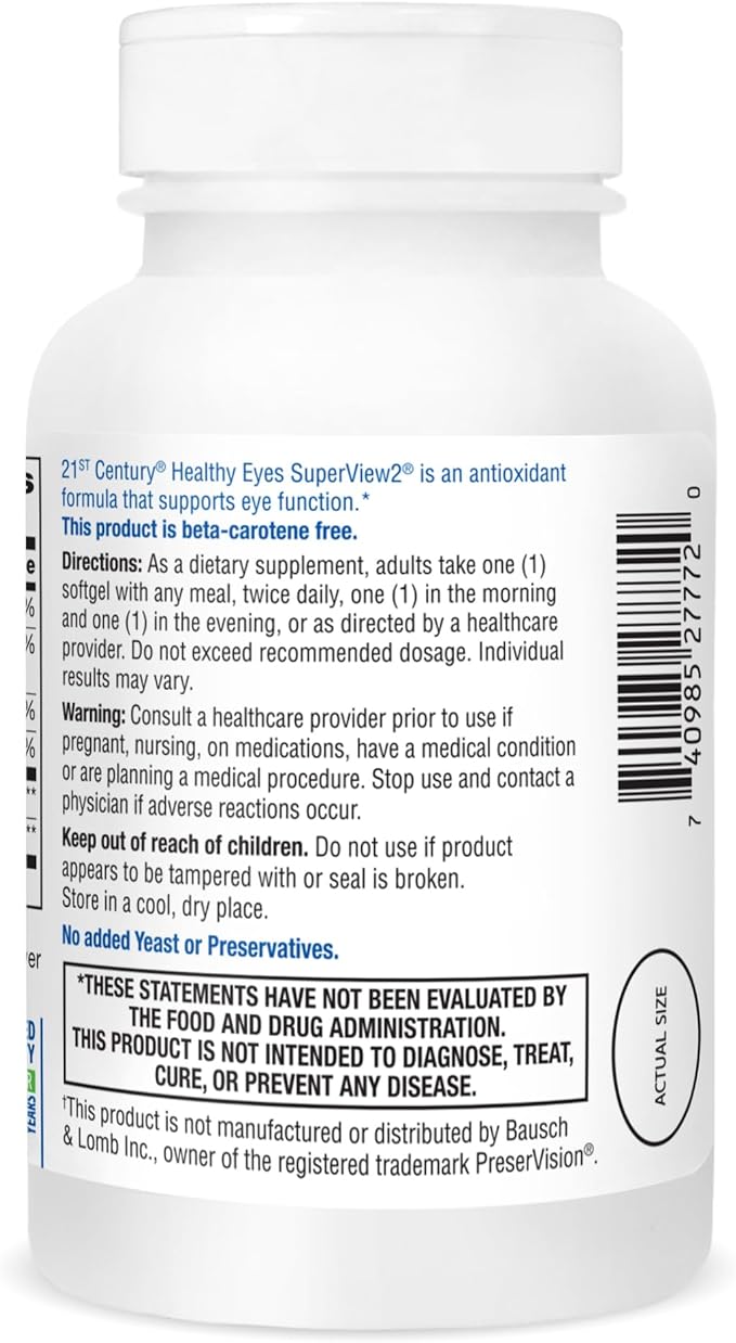 21st Century Healthy Eyes SuperView 2 Softgels, 120 Count