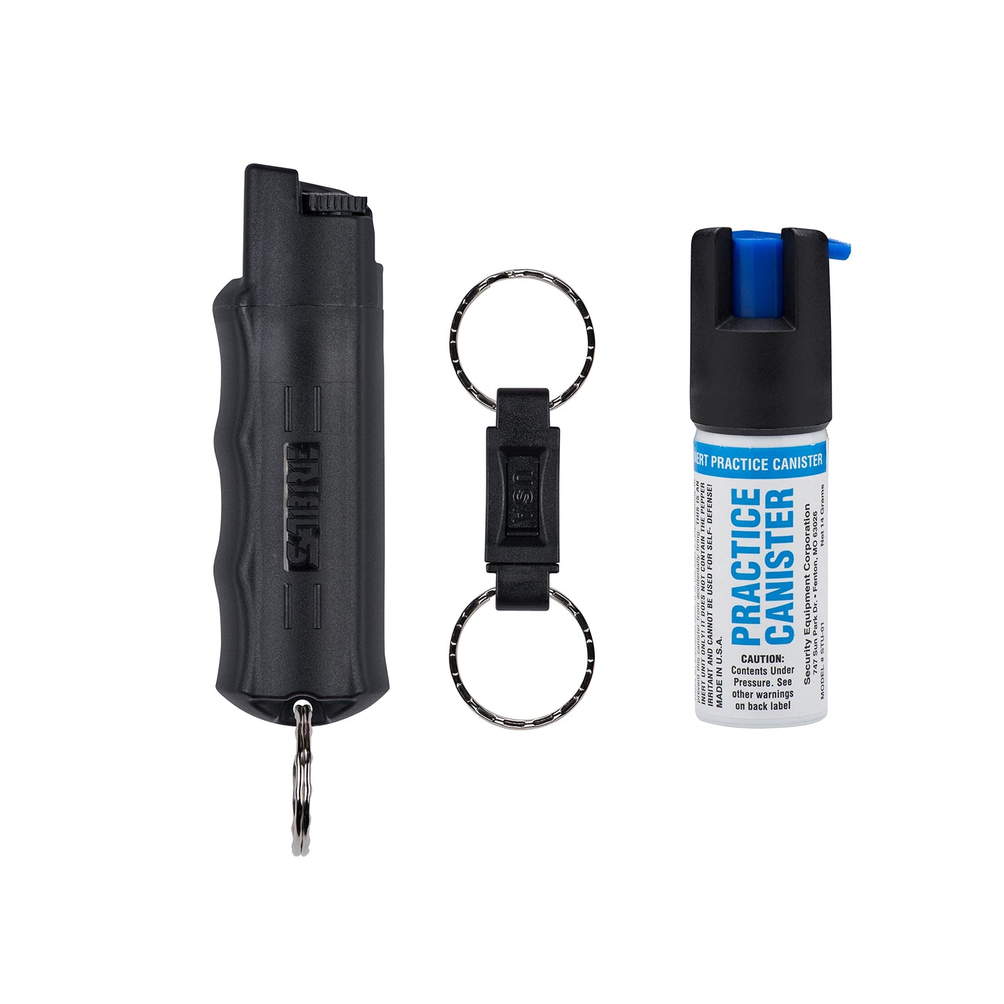 SABRE Pepper Spray, Quick Release Keychain for Easy Carry and Fast Access, Finger Grip for More Accurate and Faster Aim, Maximum Police Strength OC Spray, 0.54 oz, Secure and Easy to Use Safety