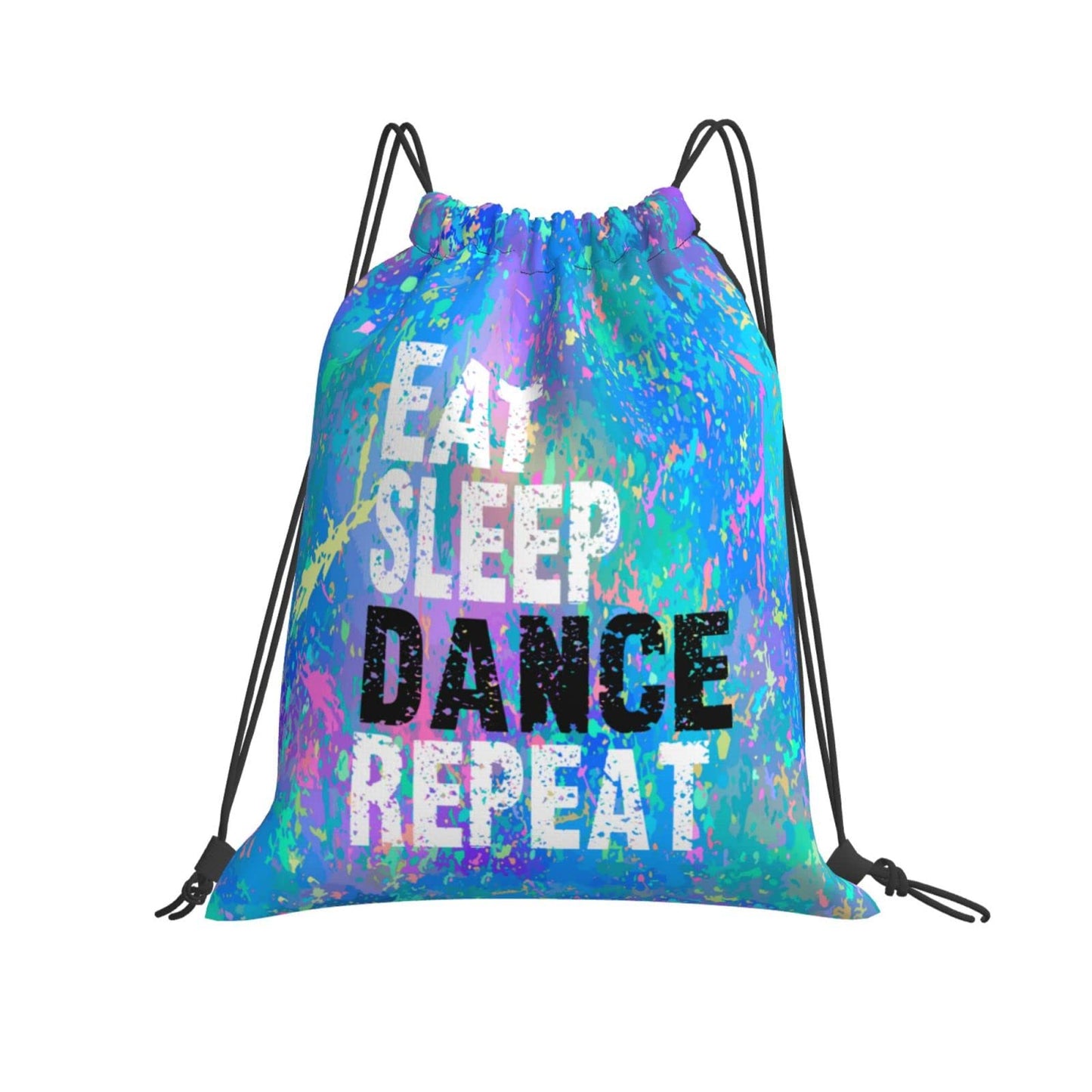 FORATIO Eat Sleep Dance Repeat Drawstring Backpack Gym String Bag Sports Drawstring Sackpack For Women Men