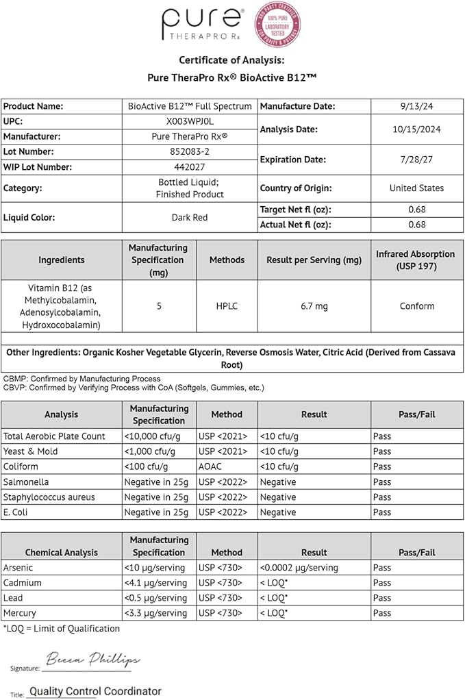 BioActive B12 Full Spectrum Vegan Methylated Vitamin B12 Sublingual Liquid Methylcobalamin, Hydroxocobalamin & Adenosylcobalamin 1,000 mcg per Drop (5 Drops = 5,000mcg / 4 Month Supply) 20 ml