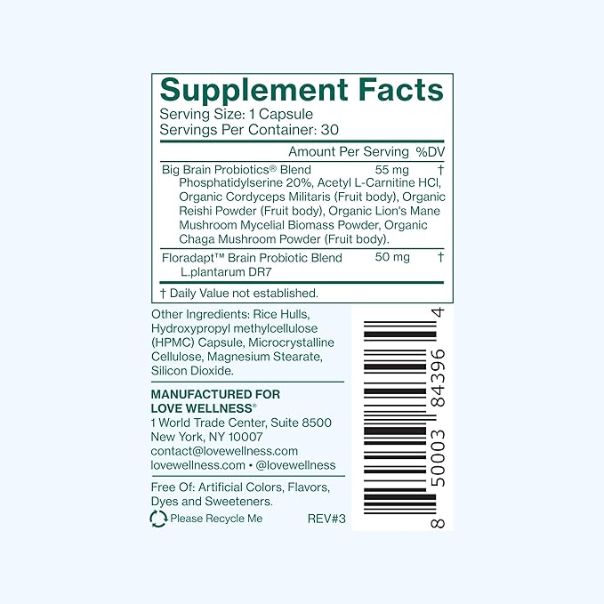 Love Wellness Daily Love Multivitamin & Big Brain Probiotics | Mind and Body Duo | Womens Vitamin and Probitoic