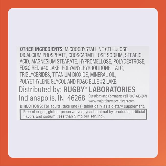 Rugby Nephro-Vite Vitamin B and C Complex Tablets - Dietary Supplement - 100 Tablets