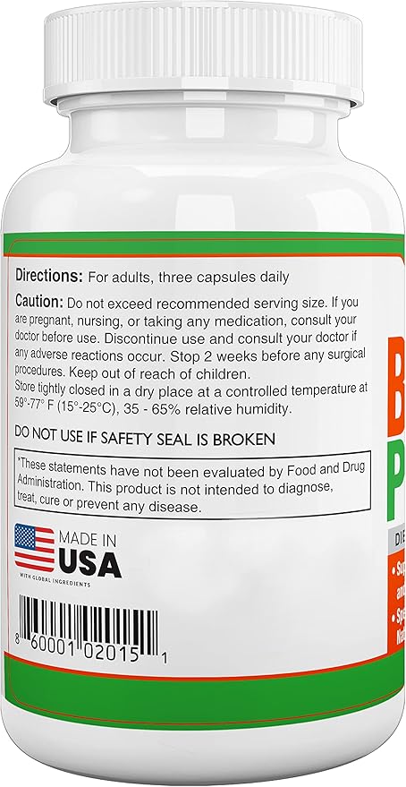 Spectra Vitamins Brain Power, Supports Focus, Nootropics, Improves Memory, Alertness for Men & Women, Ginkgo Biloba, Gotu Kola, 60 Capsules,