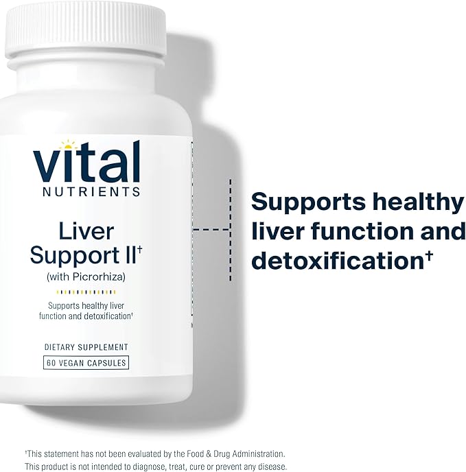 Vital Nutrients Liver Support II with Picrorhiza, Milk Thistle and Curcumin | Vegan Supplement | Herbal Combination to Support Healthy Liver Function* | Gluten, Dairy and Soy Free | 60 Capsules