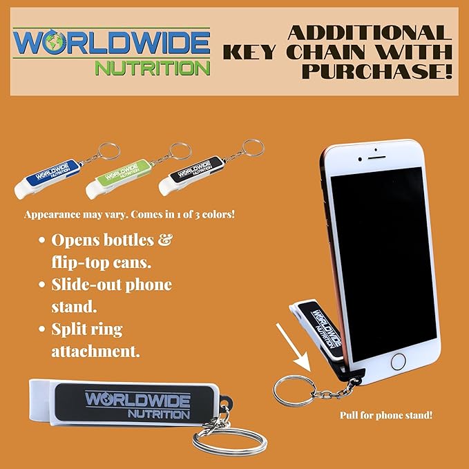 Worldwide Nutrition Bundle: Anumed Lipotropic Complex - Folic Acid, Vitamin B12, Vitamin B6 - Non GMO, Gluten Free, Easy-to-Use 2oz Lipotropic Drops with Multi-Purpose Key Chain