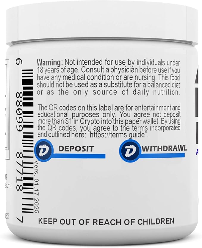 Advanced NAD Powder - Dietary Supplement, 147 Servings, Unisex, Vitamin B3 (NAD), 25 Grams