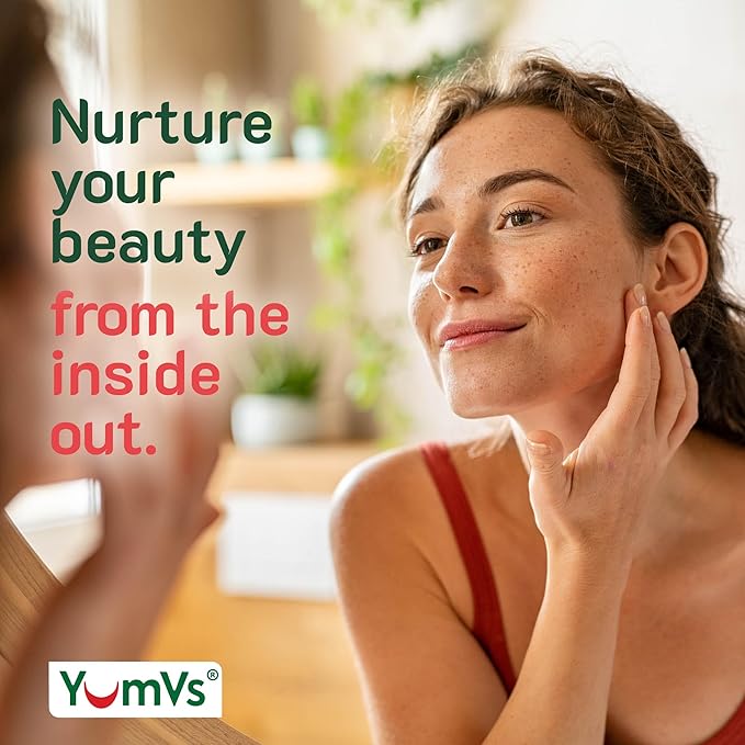 YumVs Biotin Gummies 5000mcg - Luscious Raspberry Flavor - Thicker Faster Hair Growth Gummies for Women or Men - Hair, Skin & Nails Vitamins - Hair Gummies - Vegetarian Biotin Supplement (60 Ct., 2pk)