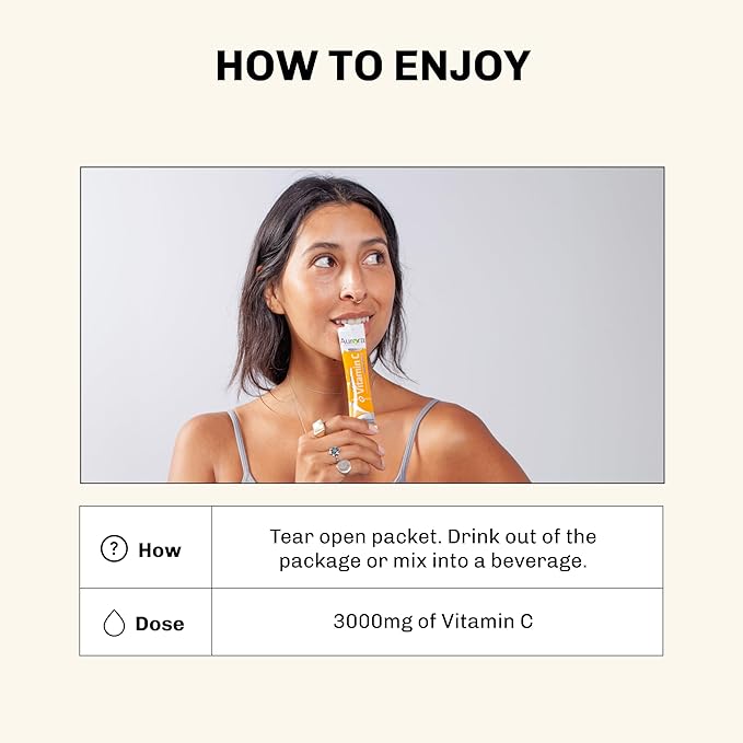 Aurora Nutrascience Mega-Pack Liposomal Vitamin C, Immune Support, 3,000 mg per Serving, Vegan, Gluten Free, Non-GMO, 32 Single Serve Packets, Orange