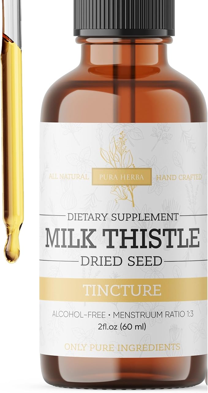 Milk Thistle Liquid Extract – Alcohol-Free Milk Thistle Tincture – Vegan, Non-GMO – Made in USA – 2 fl oz