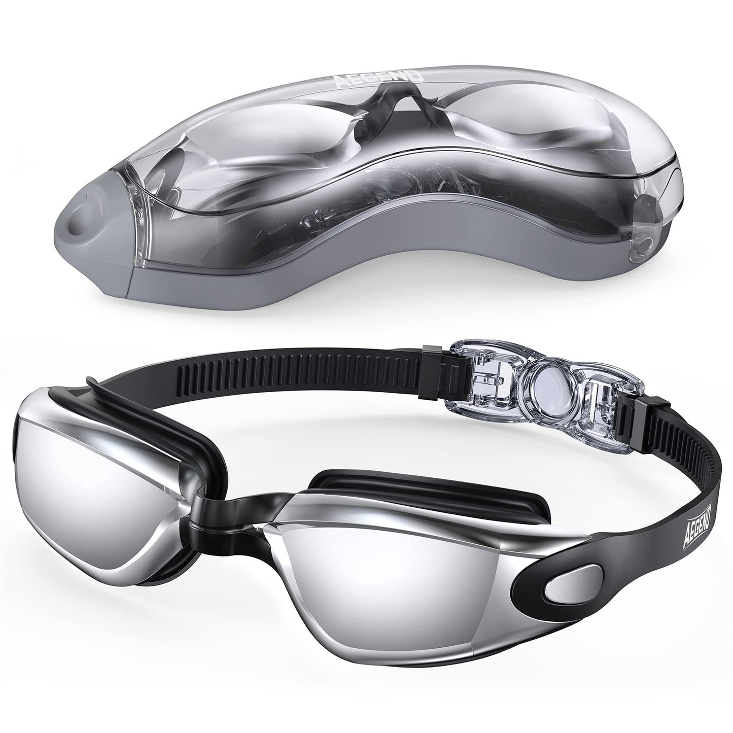 Aegend Swim Goggles, Swimming Goggles No Leaking Full Protection Adult Men Women Youth, Flexible, Detachable