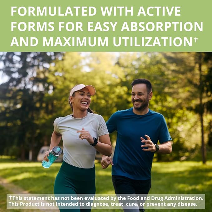 Advanced Active Vitamin B-Complex - Highly Bioavailable for Energy, Brain & Metabolism Support- Vegetarian, 3rd Party Lab Tested (90 Capsules - 45 Day Supply)