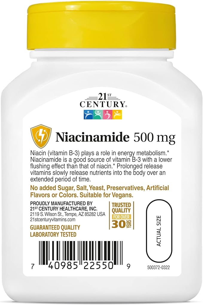 21st Century Niacinamide 500 mg Prolonged Release Tablets, 110-Count (Pack of 2)