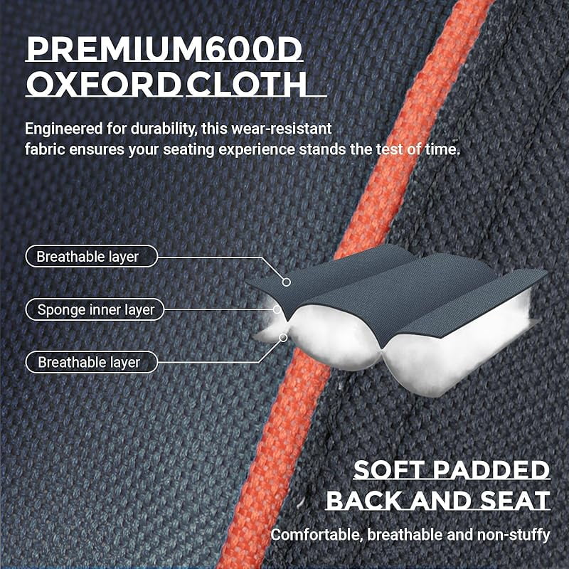 Oversized Folding Camping Chair - 450lbs Support with Padded Cushion Cooler Pockets - Heavy Duty Collapsible Chairs for Sports Garden Beach Fishing