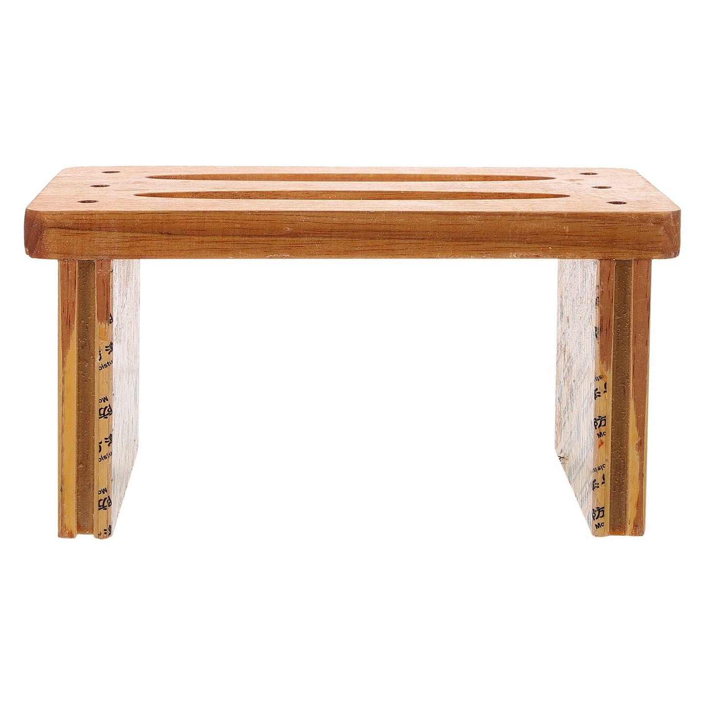 FRCOLOR Khaki Small Wood Stool for Home Use Sturdy and Compact Practical Design 12.5 Inches