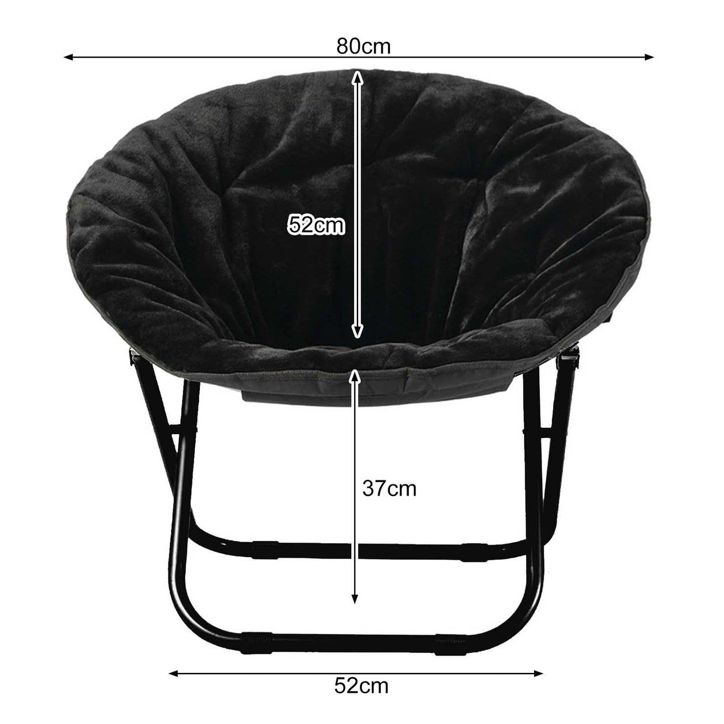 Xssm Folding Chair for Adults Portable Outdoor Lawn Chairs Saucer Chair with Metal Frame Soft Cushion Quiet Seat Enhanced Stability Bedroom Living Rorm Apartments Lounging Courtyard Moon Chair