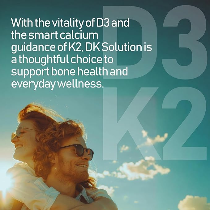 DK Solution 120 Softgels X 2 Bottles (Vitamin D3 + K Complex) - Dietary Supplement for Bone, Teeth and Muscle Health, Immune Support (240 Count)