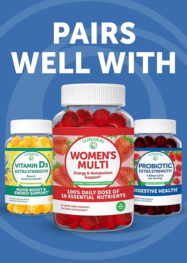 Lunakai Sambucus Elderberry Gummies with Zinc & Vitamin C for Adults & Kids - 100mg Black Elderberry Vitamins Immune Support Supplement - Vegan, Non-GMO, No Corn Syrup - 6 Pack