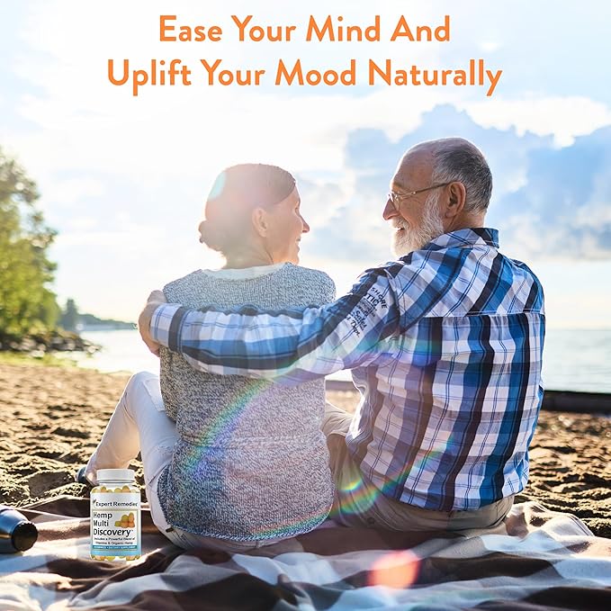 Natural Hemp Multivitamin Gummies for Pain, Sleep and Stress Relief, No Harmful Dyes, Transparent Hemp Oil Dosage, Non-Habit Forming, Natural Alternative - Gluten-Free, Non-GMO - 30 Servings