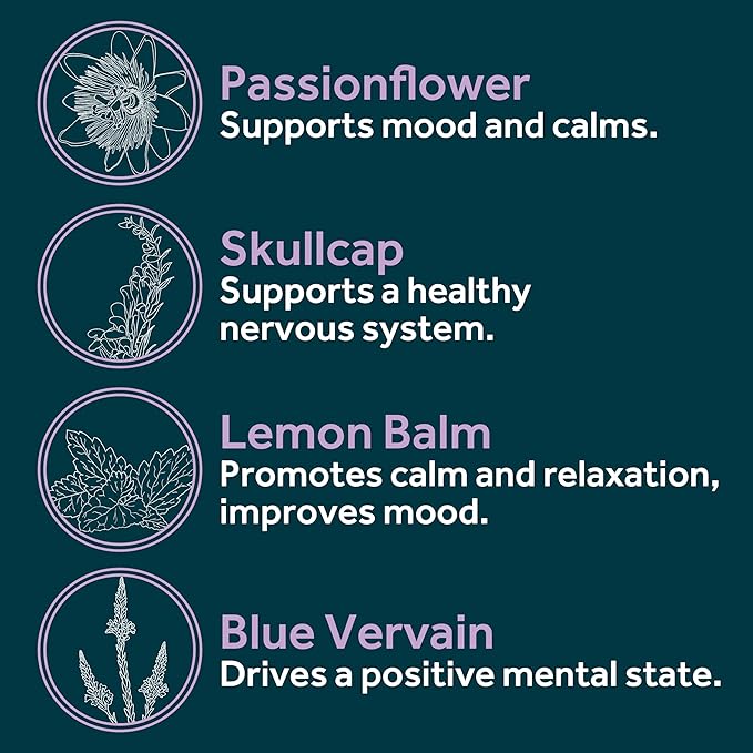 Zen Blend - Stress and Anxiety Supplement with Ashwagandha, L-Theanine, Holy Basil, Skullcap, Passionflower & Lemon Balm | Supports Mood, Focus & Stress Relief | Vegan & Non-GMO | 60 Capsules