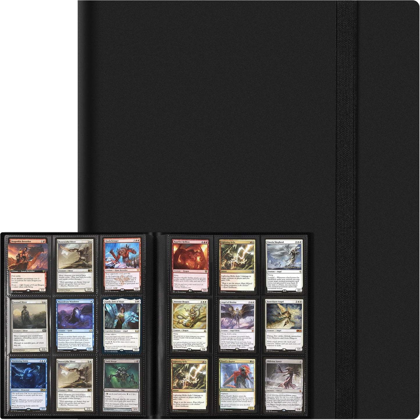 9 Pockets Card Binder for Trading Cards, Baseball Card Collection Binder with 360 Side Loading Pockets Sports Card Book Card Folder Card Album Card Holder Fit for MTG Football Play Cards (Black)