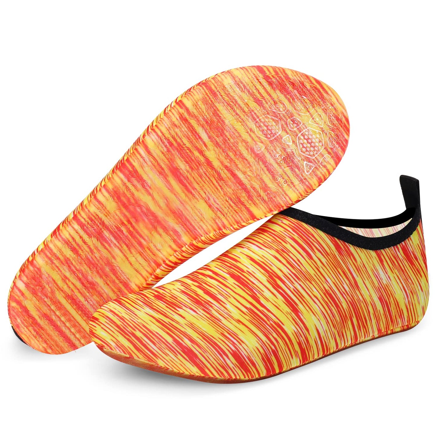 ANLUKE Water Shoes Barefoot Aqua Yoga Socks Quick-Dry Beach Swim Surf Shoes for Women Men Stripe/Yellow 40/41