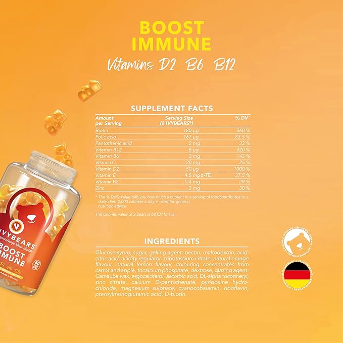 Men’s Hair Vitamins and Boost Immune Gummies - 60 Count