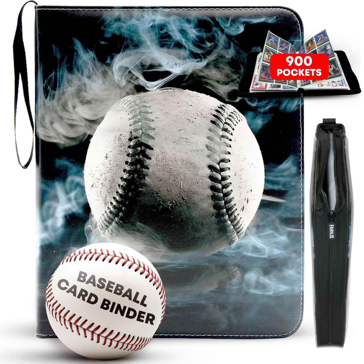 Baseball Card Binder with 900 Pockets, The Ultimate Baseball Card Holder Includes 50 Page Storage Sleeves to Organize and Protect Your Sports Cards Like a Pro
