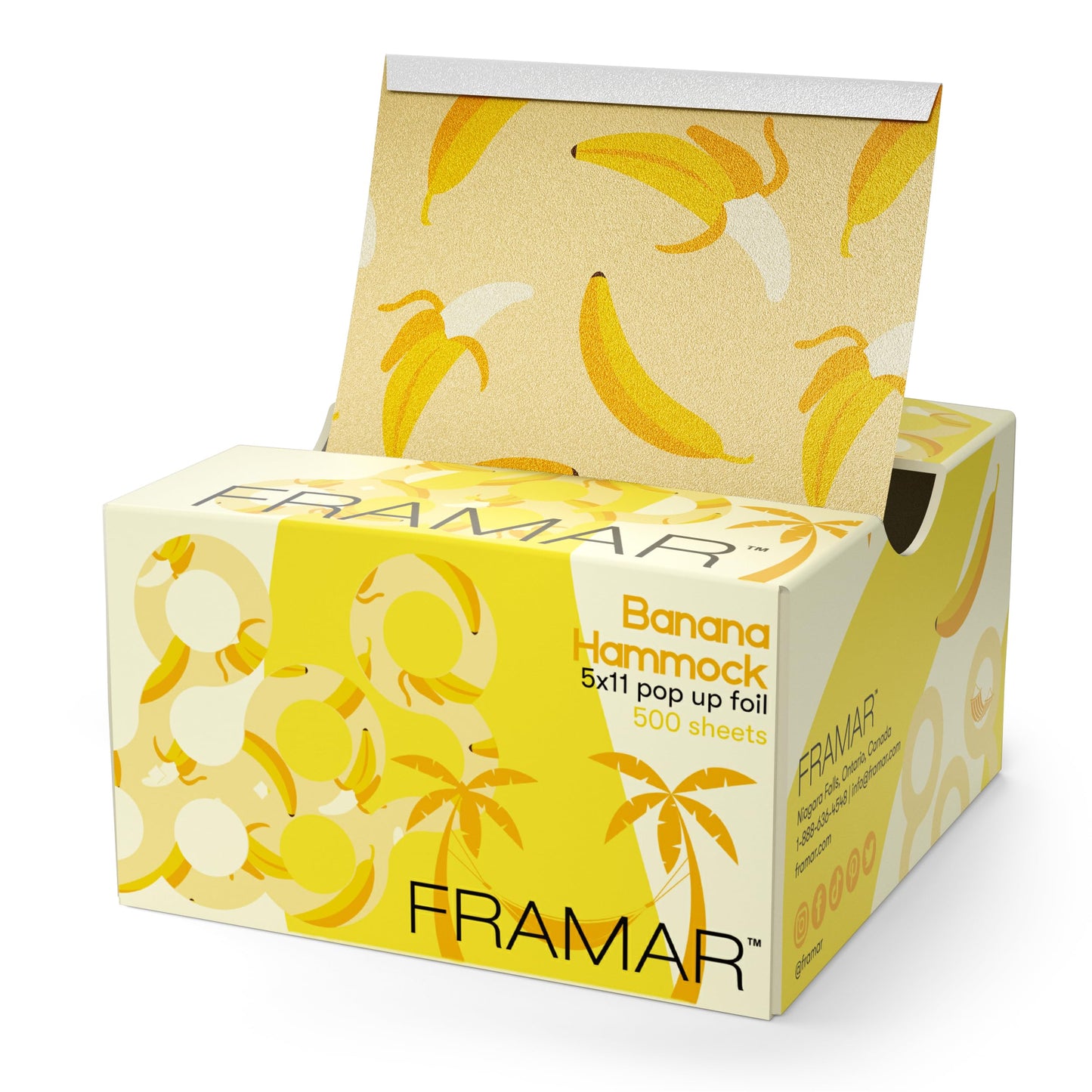 FRAMAR Banana Hair Foil – Hair Foils for Highlighting, Pop Up Foil for Hair Highlighting, Salon Foils for Hair Highlighting Kit, Long Hair Foils for Bleach, Salon Foils for Hair Stylist – 500