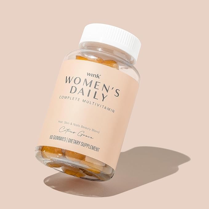 Wink Well Women's Daily Complete Multivitamin Gummy for Glowing Skin, Full Hair and Strong Nails with Immune System Support, 60 Count
