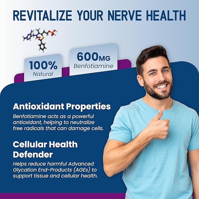 Benfotiamine (Fat-Soluble Vitamin B1) with Alpha-Lipoic Acid & Berberine – Advanced Formula – Supports Healthy Metabolism – 180 Capsules (Pack of 1) – Made in The USA