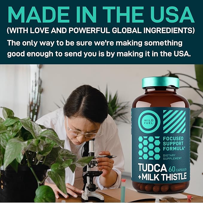 TUDCA and Milk Thistle Supplement - Bile Salts Supplement with Silymarin Milk Thistle Extract Liver Cleanse, Gallbladder, Kidney, Gut Health - Ursolic Acid Tudca Bile Salt Liver Health - 60 Capsules