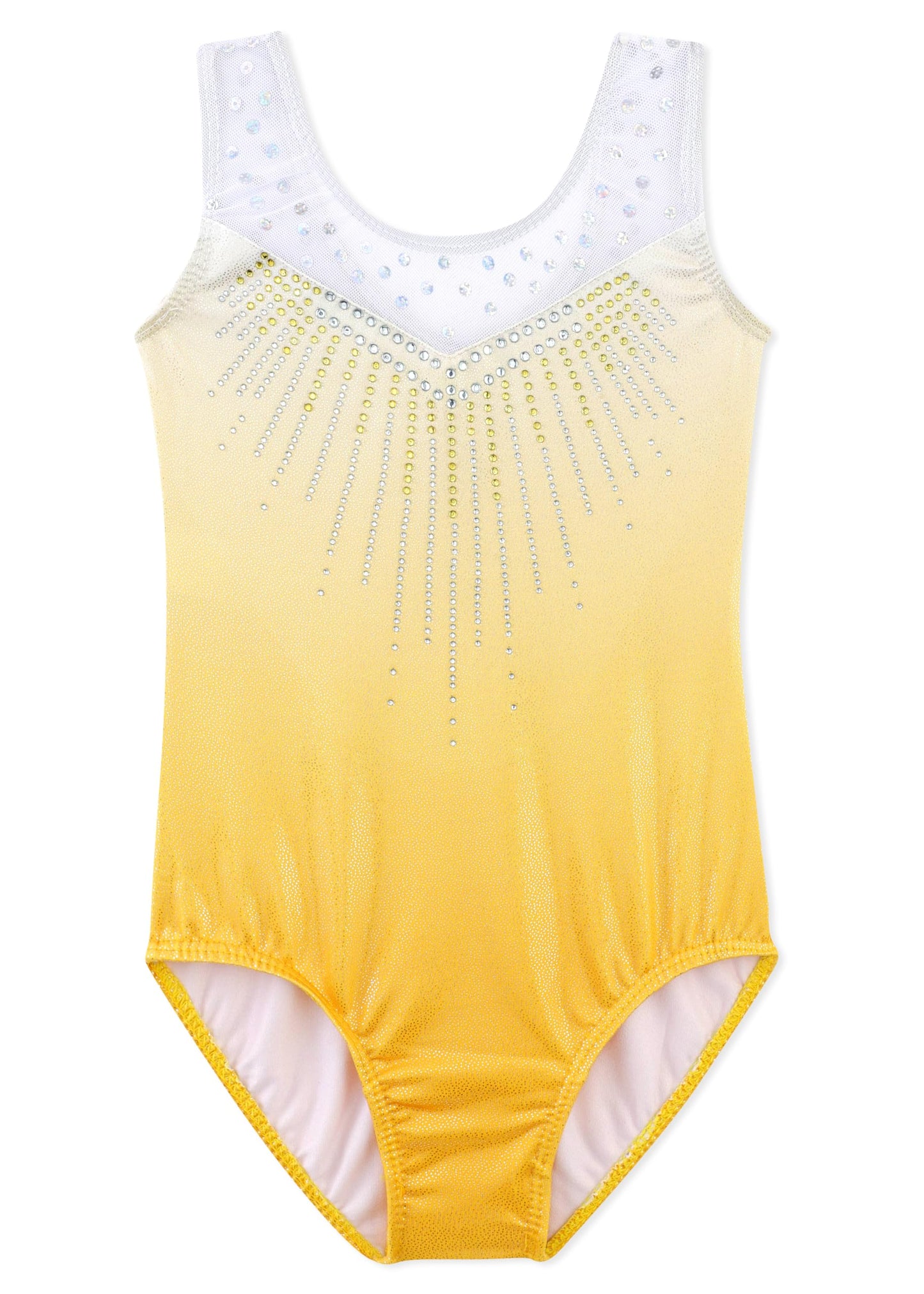 DAXIANG Gymnastics Leotards for Girls Sparkle Athletic Clothes Activewear One-piece Yellow 2-3T