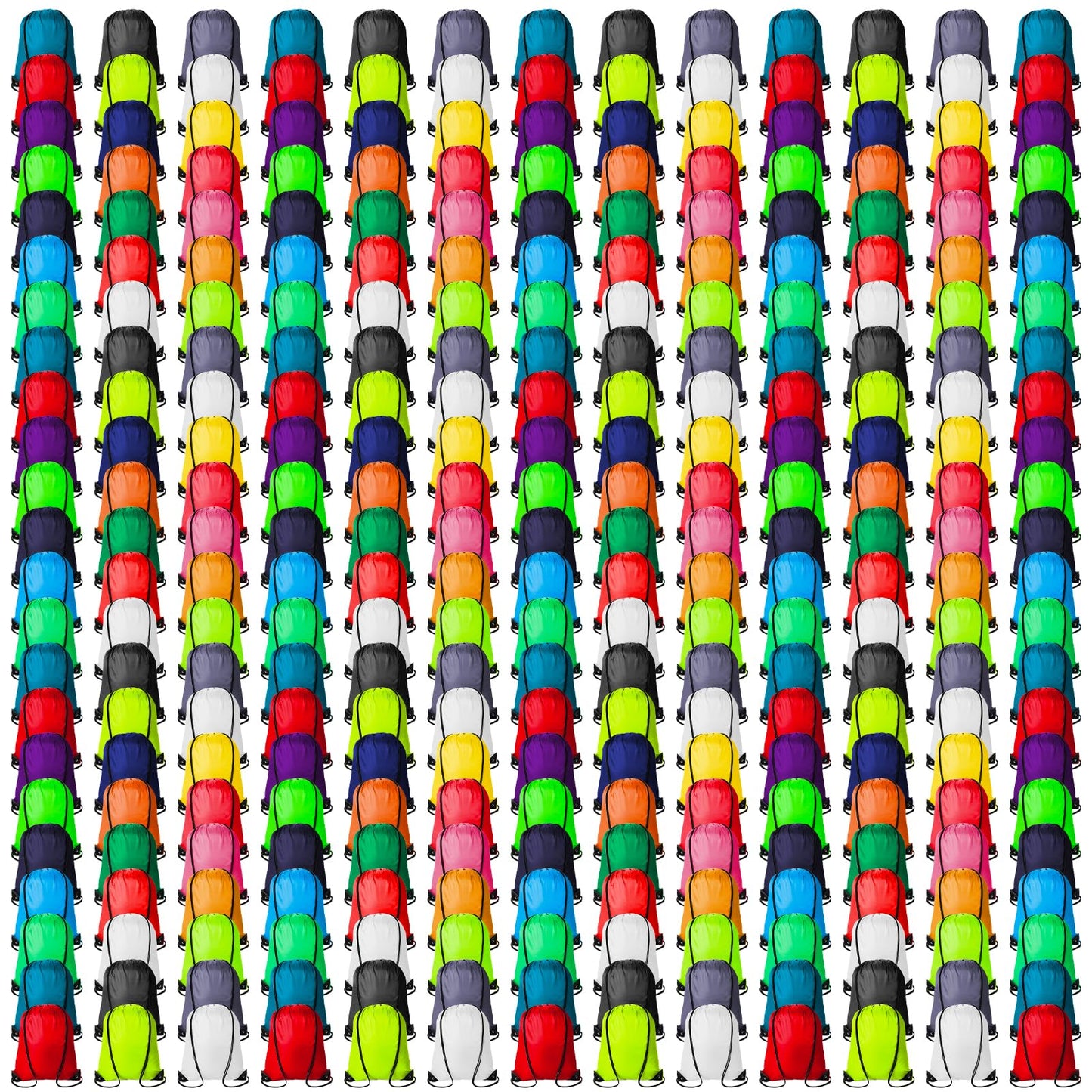 Kuhome 300Pcs Drawstring Backpacks Bulk String Bag Cinch Sack Pack Storage Knapsack Polyester Gift Bags Sports Drawstring Bags for Trip Gym Party Bags(20 Colors)