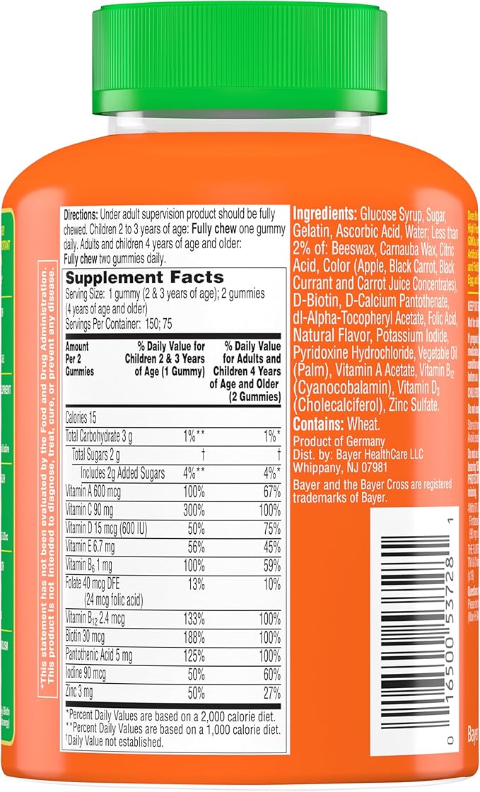 Flintstones Gummies Kids Vitamins with Immunity Support*, Kids and Toddler Multivitamin with Vitamin C, Vitamin D, B12, Zinc & more, Orange 150ct