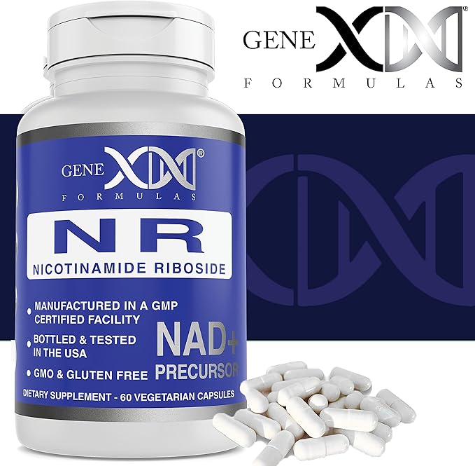 Genex Formulas NR Nicotinamide Riboside 300mg/Serving (60 Capsules) NAD+ Precursor for Healthy Aging - GMP-Certified, Non-GMO, Gluten-Free, Vegetarian (1 Pack)