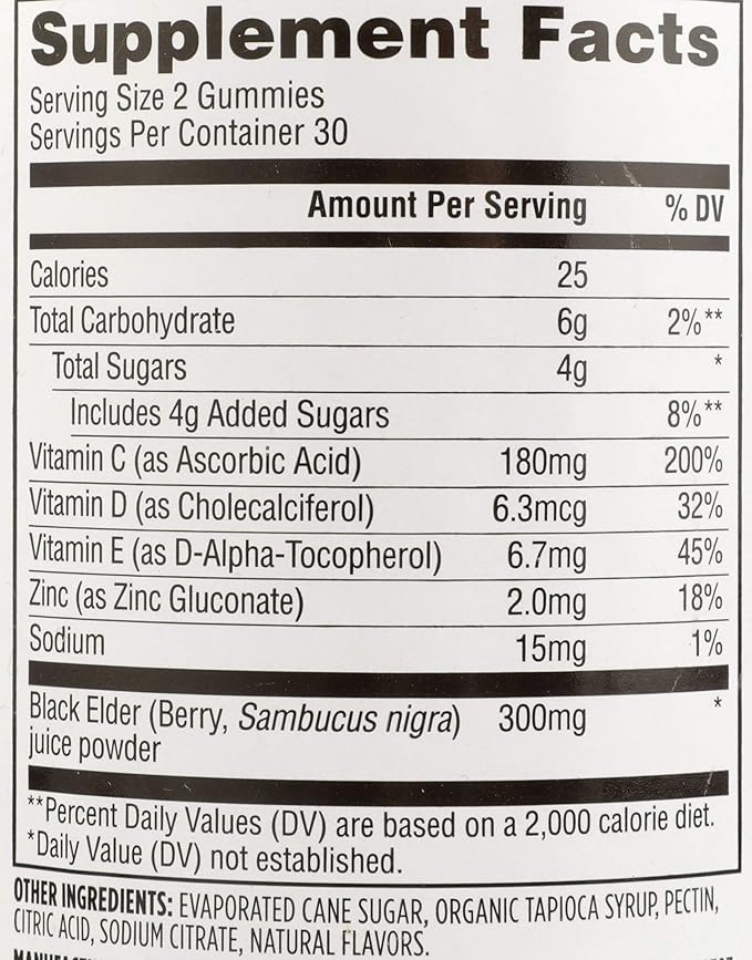 365 by Whole Foods Market, Gummy Elderberry, 60 Count (Pack of 2)