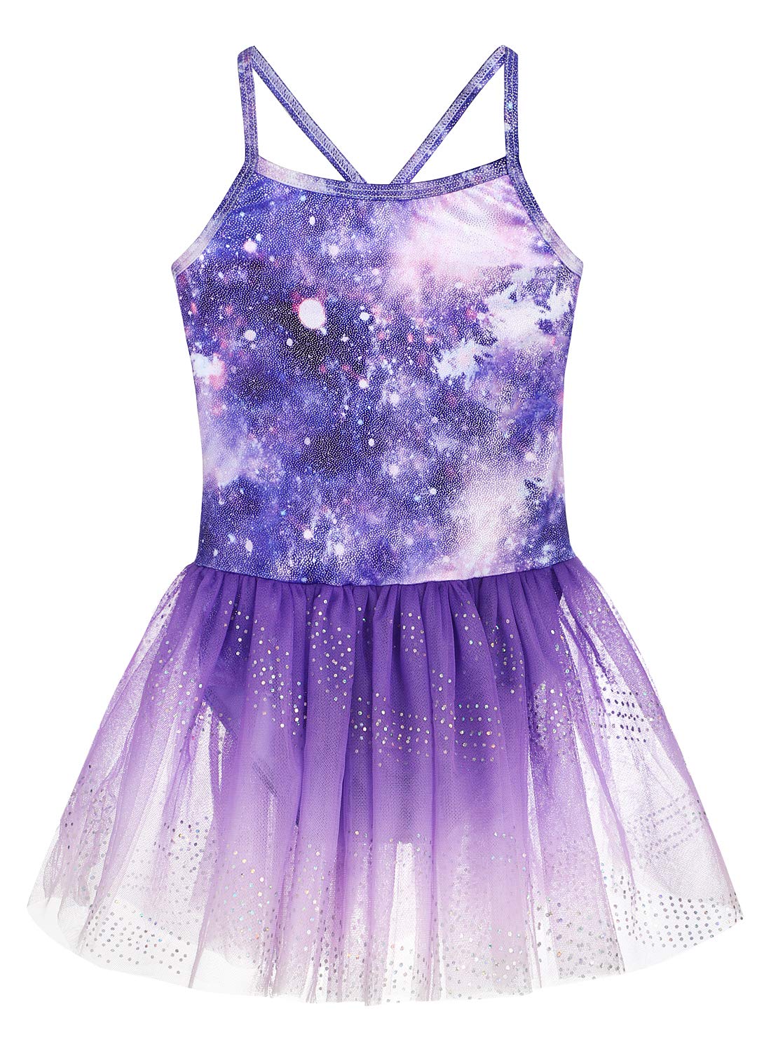 Girls Dance Ballet Leotard Dress 2t 3t Galaxy Purple Tulle Skirted Leotard (Baby Girls/Toddler Girls/Big Girls) (Galaxy Purple, 2-3T)