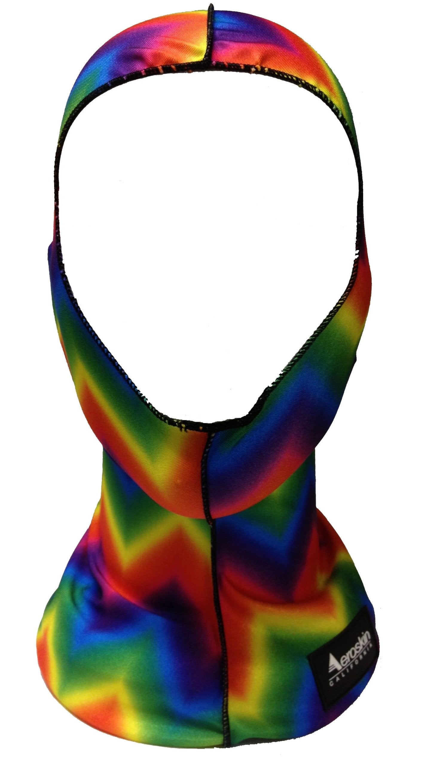 Aeroskin Nylon Spandex Patterned Hood, Rainbow