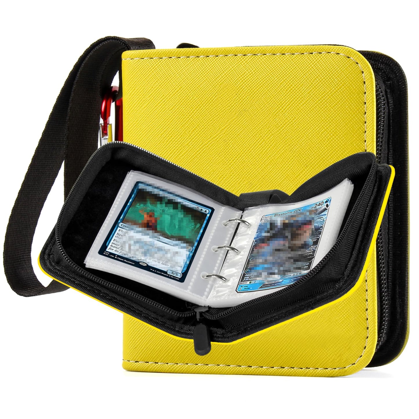 GEAoffice Small 1-Pocket Trading Card Mini Binder, Holding 80 Cards with 40 Removable Sleeves, 1 Card Size Collectible Card Albums for TCG, MTG, Yugioh, Gifts for Kids (Yellow)