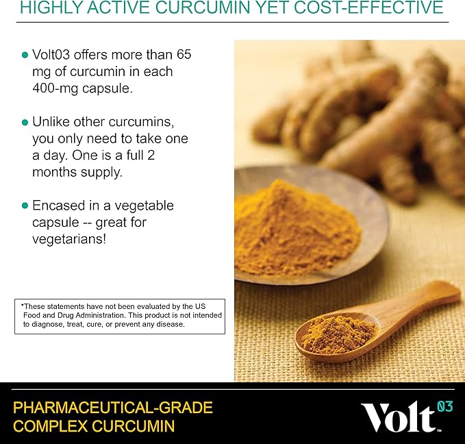Organic Turmeric Curcumin Capsules, 400mg Complex Curcurmin - Pharmaceutical-Grade Curcumin Supplement for Joint Health, Immune Support, & Healthy Inflammation Response, 60-day (2 month) supply