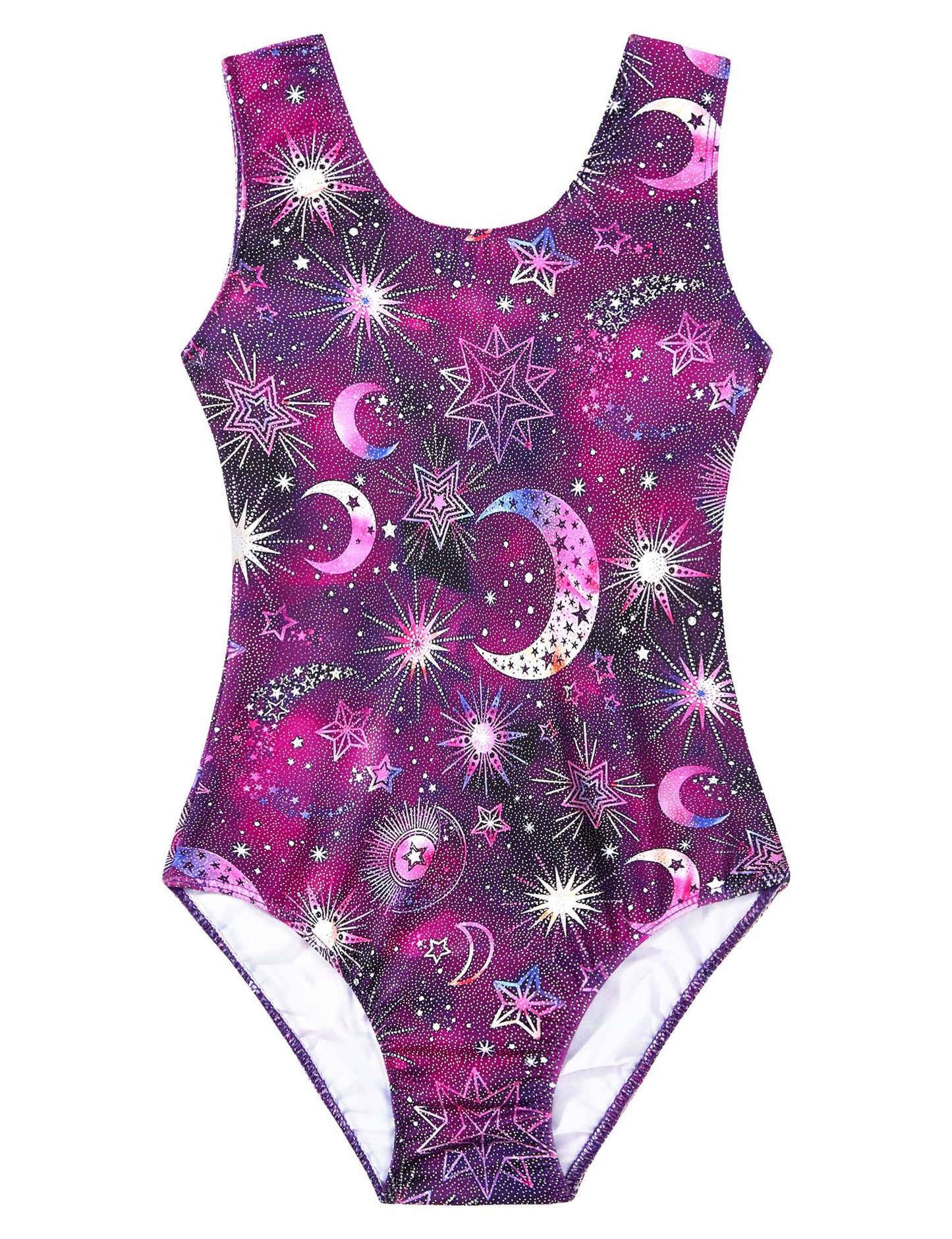 Domusgo Gymnastics Leotards for Girls 7-8 Years Old Purple Sparkly One Piece Tumbling Outfits