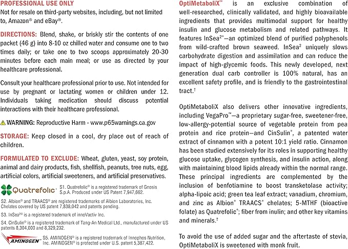 XYMOGEN OptiMetaboliX - Metabolism Supplement with B12 Vitamins and Folate - Cinnamon Supplements + Vitamin B9 - No Sugar Added, Vegan and Gluten Free - Vanilla Delight (10 Servings)
