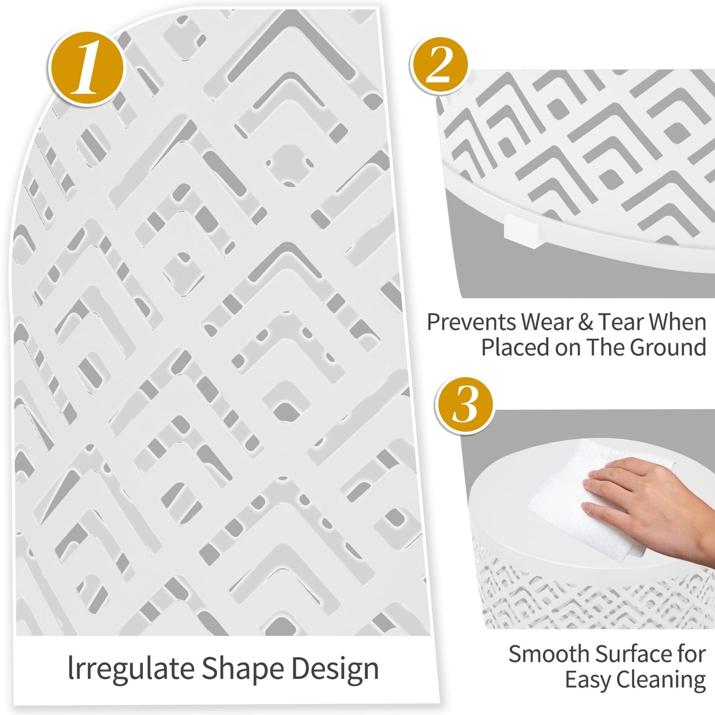 Ktaxon Set of 3 Nesting Stackable Patio Accent Tables, Round Barrel Shape Metal Frame Indoor Outdoor, 12/14/16 in, White