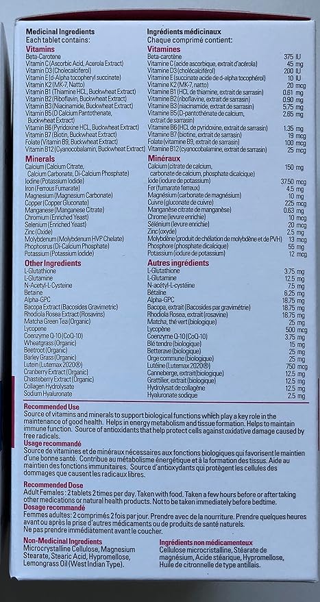 Smartvita - Women’s Multivitamins, Energy & Immune Booster, Womens Multivitamins for Wellness, Beauty Support, Hair Skin and Nails, Womens Vitamins with Smart Release Technology, 120 Tablets