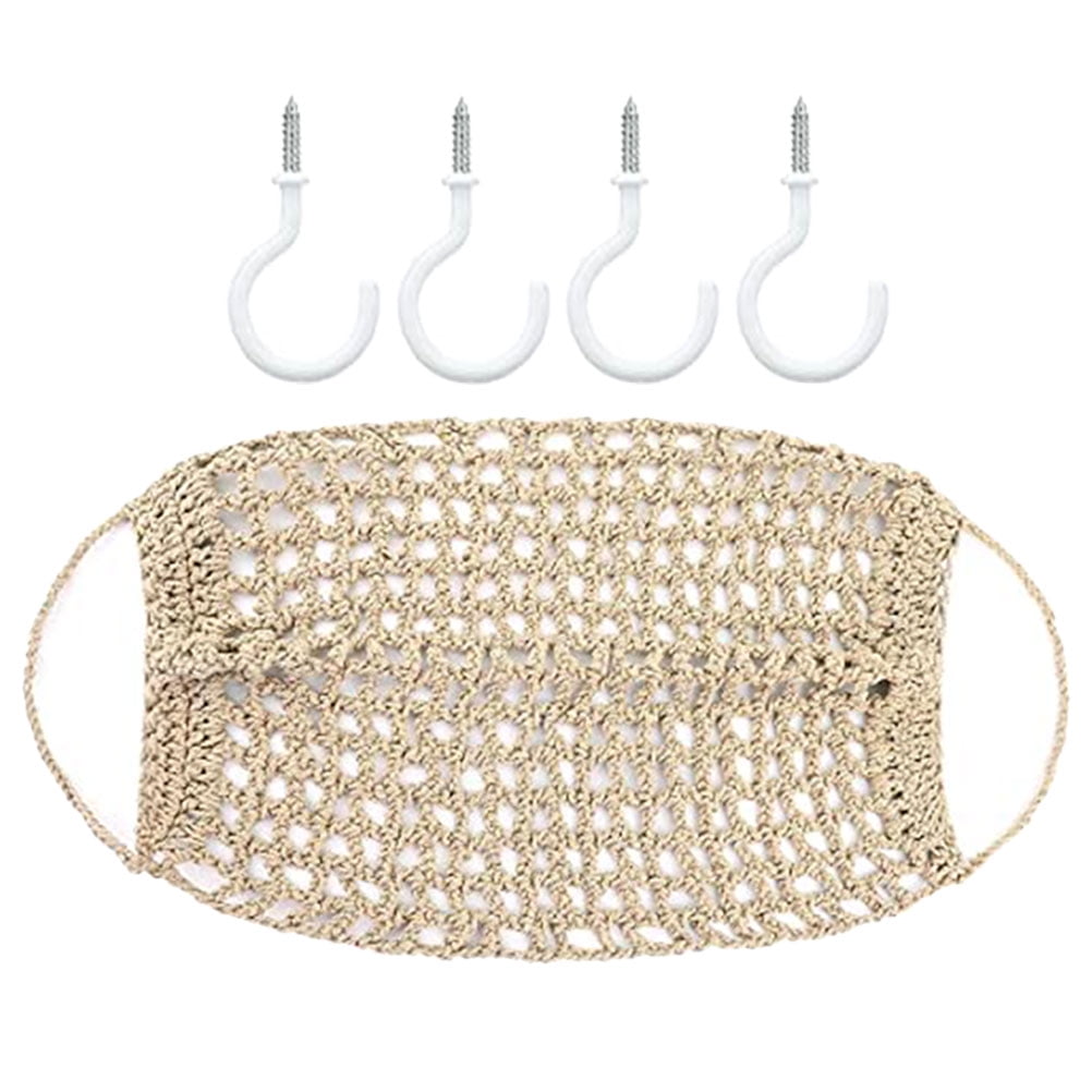 WEAVILUX Fruit and Vegetable Hammock 68X6X6CM Khaki Cotton Rope for Different Festivals 1 Set