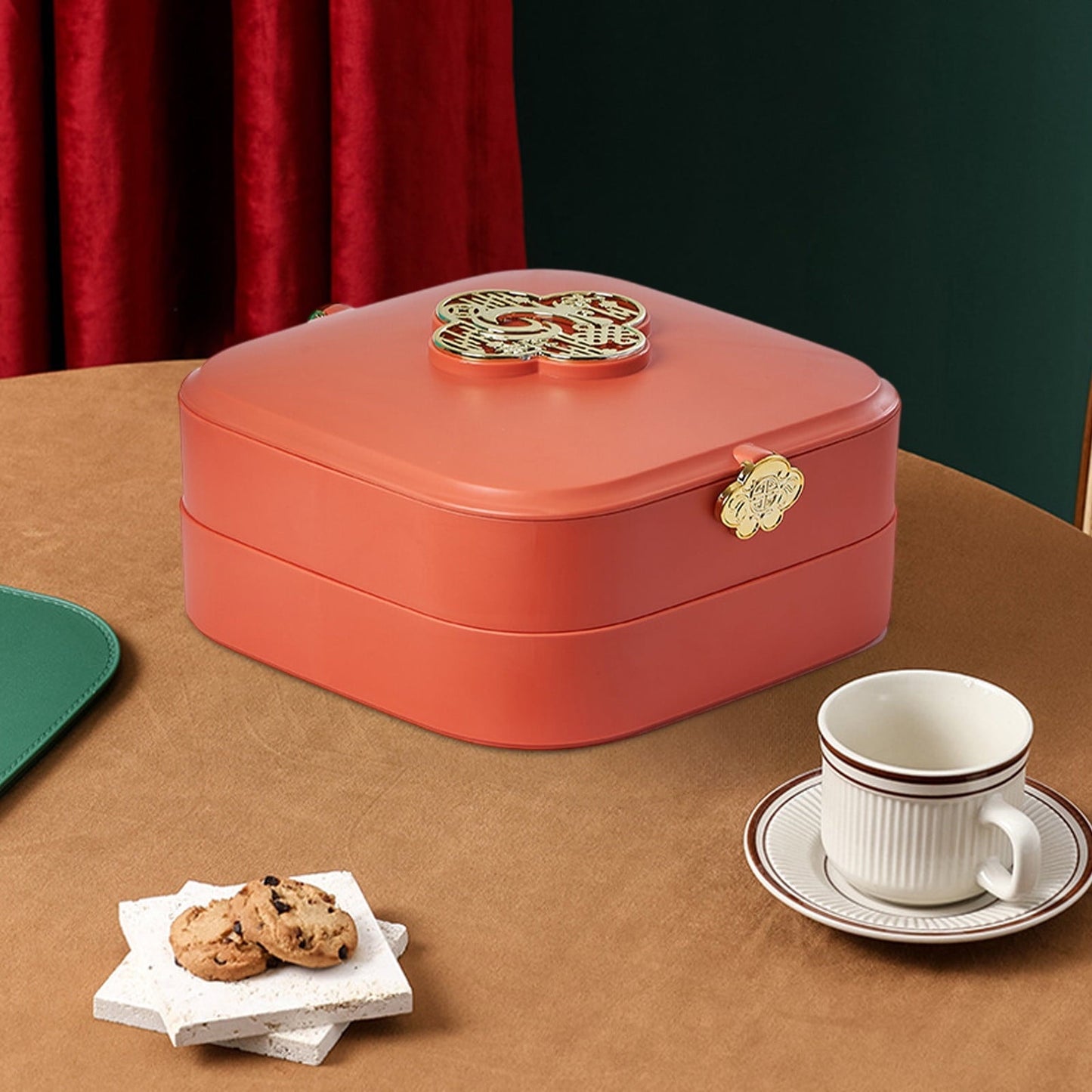 Kraoden Multi-Layer Detachable Fruit Tray, Dried Fruit Box with Unique Partition for Snacks, Coffee Table Storage, Ideal for Home & Outdoor Use