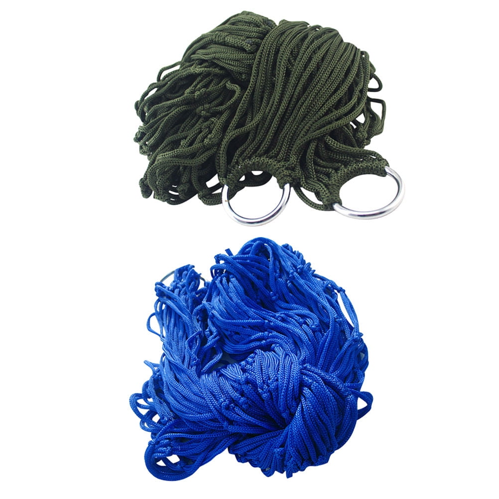 Raindrops Rope Hammocks For Trees Heavy Duty Nylon Hanging Bed Green 2Pcs 94.5X31.5X0.2In