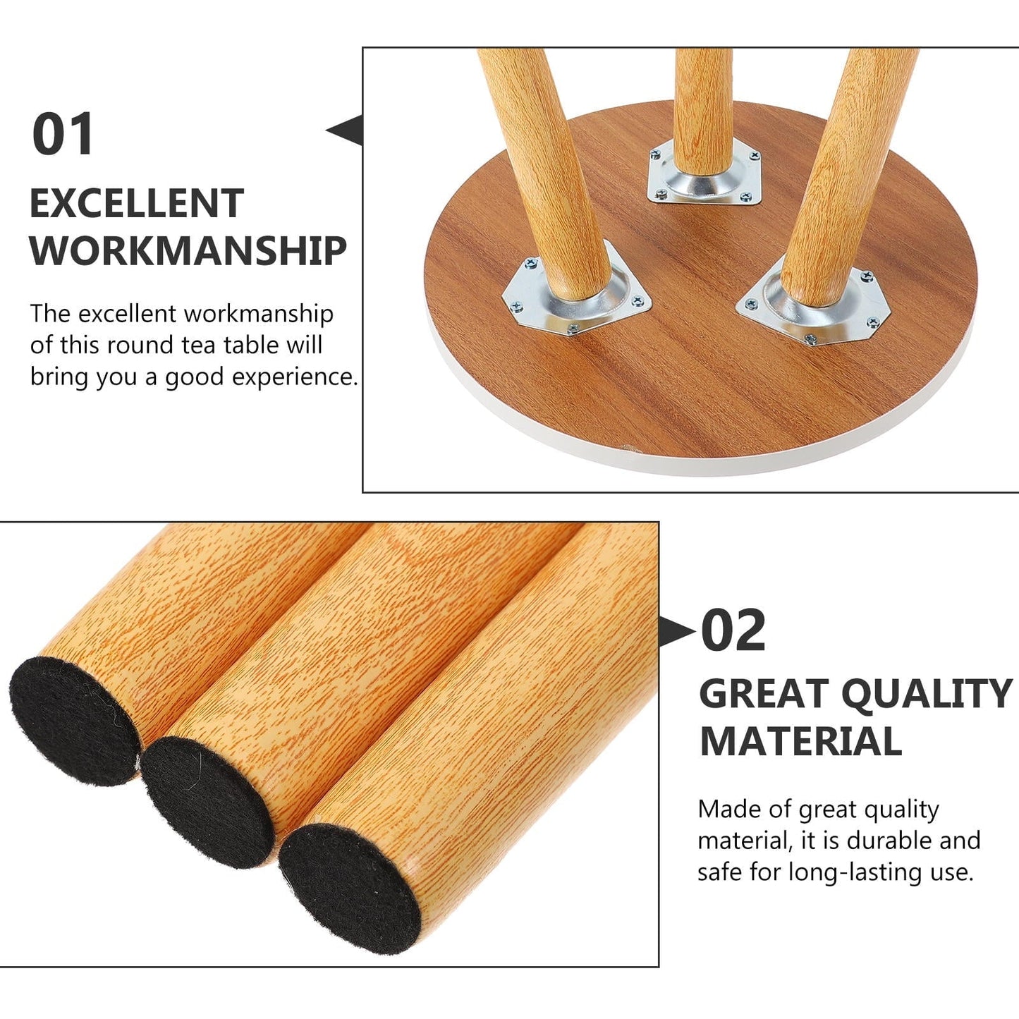 Raindrops 1Pack Round Tea Table White Dense Board Storage for Living Room Nordic Style