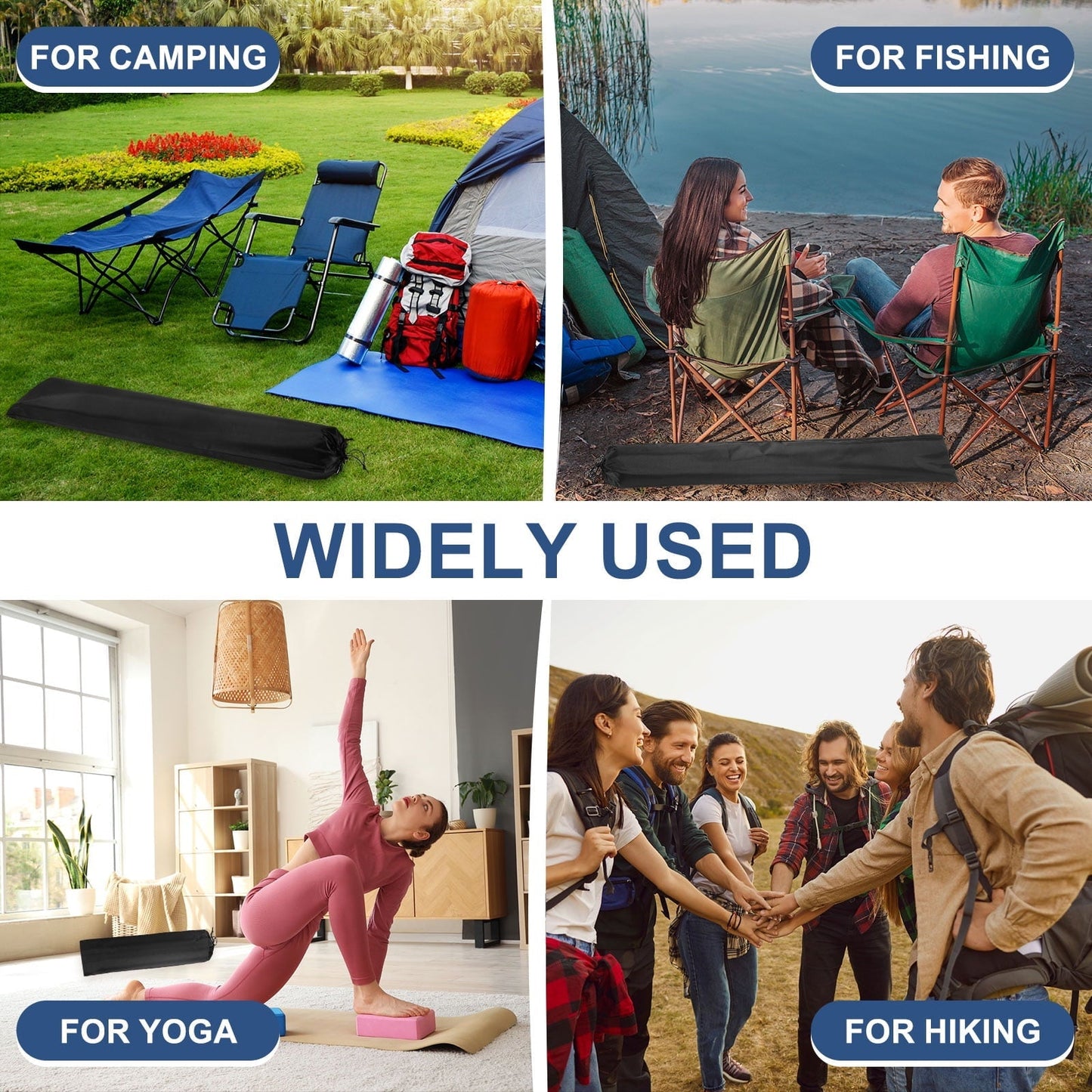 2 pcs Camp Chair Replacement Bag 31" x 8" Nylon Carrying Bag Outdoors Folding Chair Cover Tripod Case Bag Black